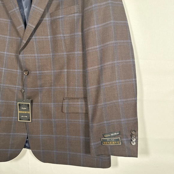Jos. A. Bank Reserve NWT 100% Wool $698 Sport Coat Blazer Brown Plaid 46R - Picture 4 of 12